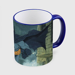 Кружка 3D Бэтмен старый стиль, цвет: 3D-синий кант