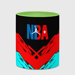 Кружка 3D NBA краски геометрия, цвет: 3D-белый + светло-зеленый — фото 2