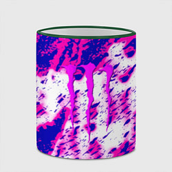 Кружка 3D Monster energy краски гранж, цвет: 3D-зеленый кант — фото 2