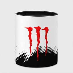 Кружка 3D Monster energy чёрно белые краски, цвет: 3D-белый + черный — фото 2