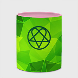 Кружка 3D HIM green poly, цвет: 3D-белый + розовый — фото 2