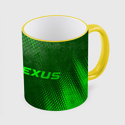Кружка 3D Lexus - green gradient по-горизонтали, цвет: 3D-желтый кант