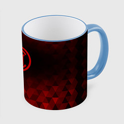 Кружка 3D Inter red poly, цвет: 3D-небесно-голубой кант