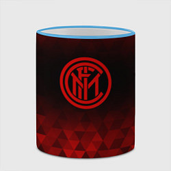 Кружка 3D Inter red poly, цвет: 3D-небесно-голубой кант — фото 2