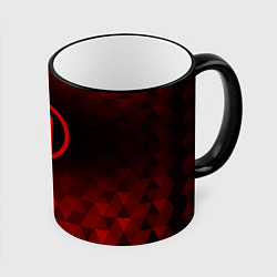Кружка 3D Three Days Grace red poly, цвет: 3D-черный кант