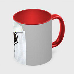 Кружка 3D Чиловый парень - свидетель мем, цвет: 3D-белый + красный