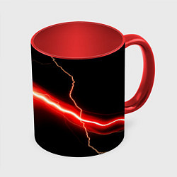Кружка 3D Lightning light, цвет: 3D-белый + красный