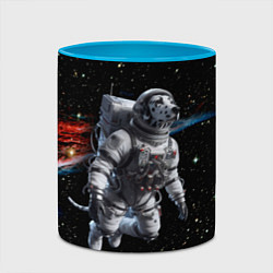 Кружка 3D The dalmatian brave cosmonaut - ai art, цвет: 3D-белый + небесно-голубой — фото 2