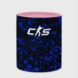 Кружка 3D Counter-Strike 2 blue energy, цвет: 3D-белый + розовый — фото 2