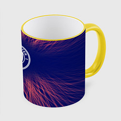 Кружка 3D Manchester City red energy, цвет: 3D-желтый кант