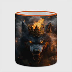 Кружка 3D Волк в огне, цвет: 3D-оранжевый кант — фото 2