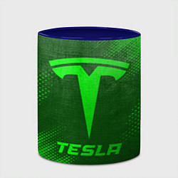 Кружка 3D Tesla - green gradient, цвет: 3D-белый + синий — фото 2