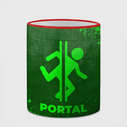 Кружка 3D Portal - green gradient, цвет: 3D-красный кант — фото 2