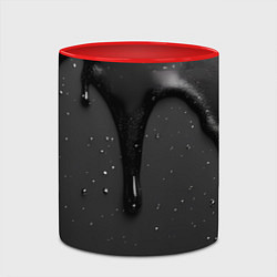 Кружка 3D Черная текстура - хром, цвет: 3D-белый + красный — фото 2