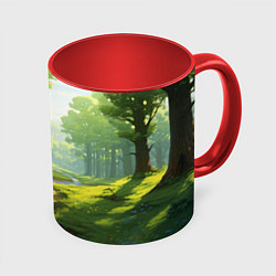 Кружка 3D Fabulous forest, цвет: 3D-белый + красный