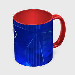 Кружка 3D Evangelion blue poly, цвет: 3D-белый + красный