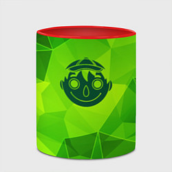 Кружка 3D Tomodachi Game green poly, цвет: 3D-белый + красный — фото 2