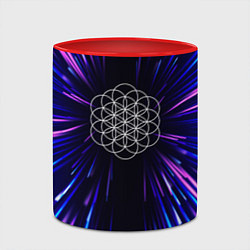Кружка 3D Coldplay neon energy, цвет: 3D-белый + красный — фото 2