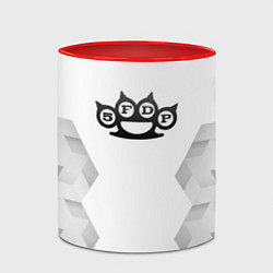 Кружка 3D Five Finger Death Punch white poly, цвет: 3D-белый + красный — фото 2