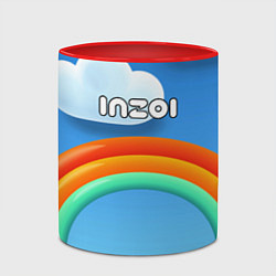 Кружка 3D Inzoi объемная радуга и облака, цвет: 3D-белый + красный — фото 2
