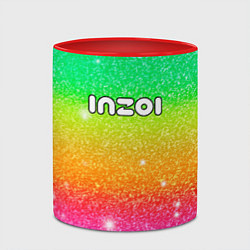 Кружка 3D Inzoi блестящий радужный фон, цвет: 3D-белый + красный — фото 2
