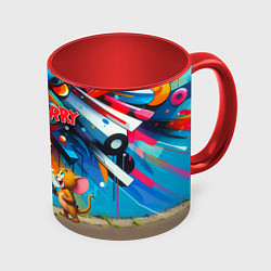Кружка цветная Tom and Jerry - cyberpunk graffiti fantasy