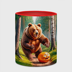 Кружка 3D Колобок и медведь, цвет: 3D-белый + красный — фото 2
