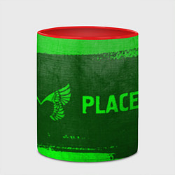 Кружка 3D Placebo - green gradient по-горизонтали, цвет: 3D-белый + красный — фото 2