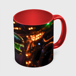 Кружка 3D Злой Чужой, цвет: 3D-белый + красный