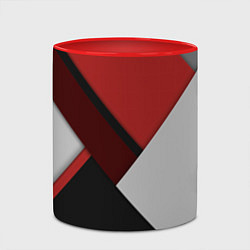 Кружка 3D Color black red grey, цвет: 3D-белый + красный — фото 2