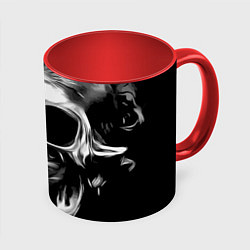 Кружка 3D Стилизованный череп, цвет: 3D-белый + красный