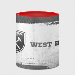 Кружка 3D West Ham - white gradient по-горизонтали, цвет: 3D-белый + красный — фото 2