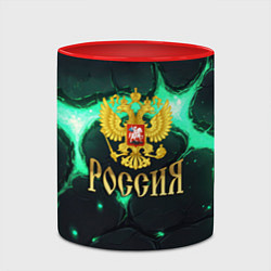 Кружка 3D Россия надпись и герб, цвет: 3D-белый + красный — фото 2