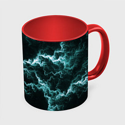 Кружка 3D Lightning light blue line, цвет: 3D-белый + красный