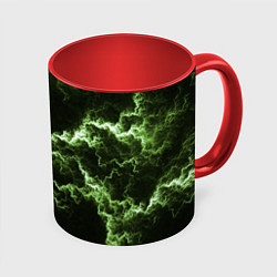 Кружка 3D Lightning green glow, цвет: 3D-белый + красный