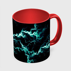Кружка 3D Lightning light blue glow, цвет: 3D-белый + красный