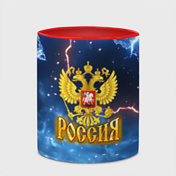 Кружка 3D Герб России и ледяной фон, цвет: 3D-белый + красный — фото 2