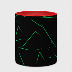 Кружка 3D Color light green line, цвет: 3D-белый + красный — фото 2
