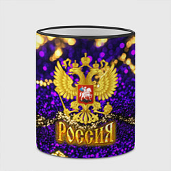 Кружка 3D Россия - фиолетовая текстура, цвет: 3D-черный кант — фото 2