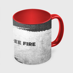 Кружка 3D Free Fire - white gradient по-горизонтали, цвет: 3D-белый + красный