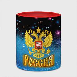 Кружка 3D Я русский - синий блестящий фон, цвет: 3D-белый + красный — фото 2