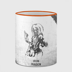 Кружка 3D Iron Maiden - white gradient, цвет: 3D-оранжевый кант — фото 2