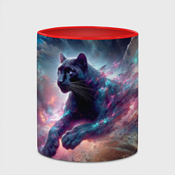 Кружка 3D Космическая пантера - нейроарт, цвет: 3D-белый + красный — фото 2