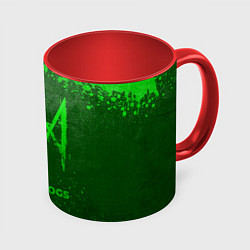 Кружка 3D Watch Dogs - green gradient, цвет: 3D-белый + красный