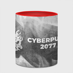 Кружка 3D Cyberpunk 2077 - grey gradient по-горизонтали, цвет: 3D-белый + красный — фото 2