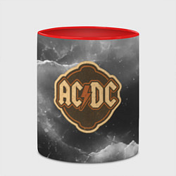Кружка 3D ACDC ретро логотип, цвет: 3D-белый + красный — фото 2