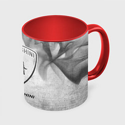 Кружка 3D Lamborghini - white gradient, цвет: 3D-белый + красный