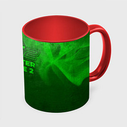 Кружка 3D Counter Strike 2 - green gradient, цвет: 3D-белый + красный