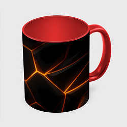 Кружка цветная Черная объемная текстура с неоном