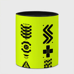 Кружка 3D Кибер текстура - ядовитая, цвет: 3D-белый + черный — фото 2